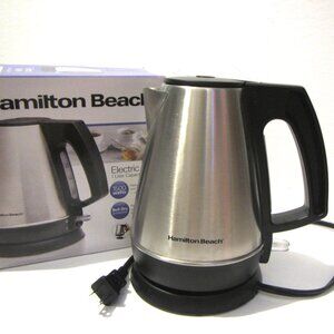 Hamilton Beach 1 Liter Electric Kettle, Stainless Steel and Black